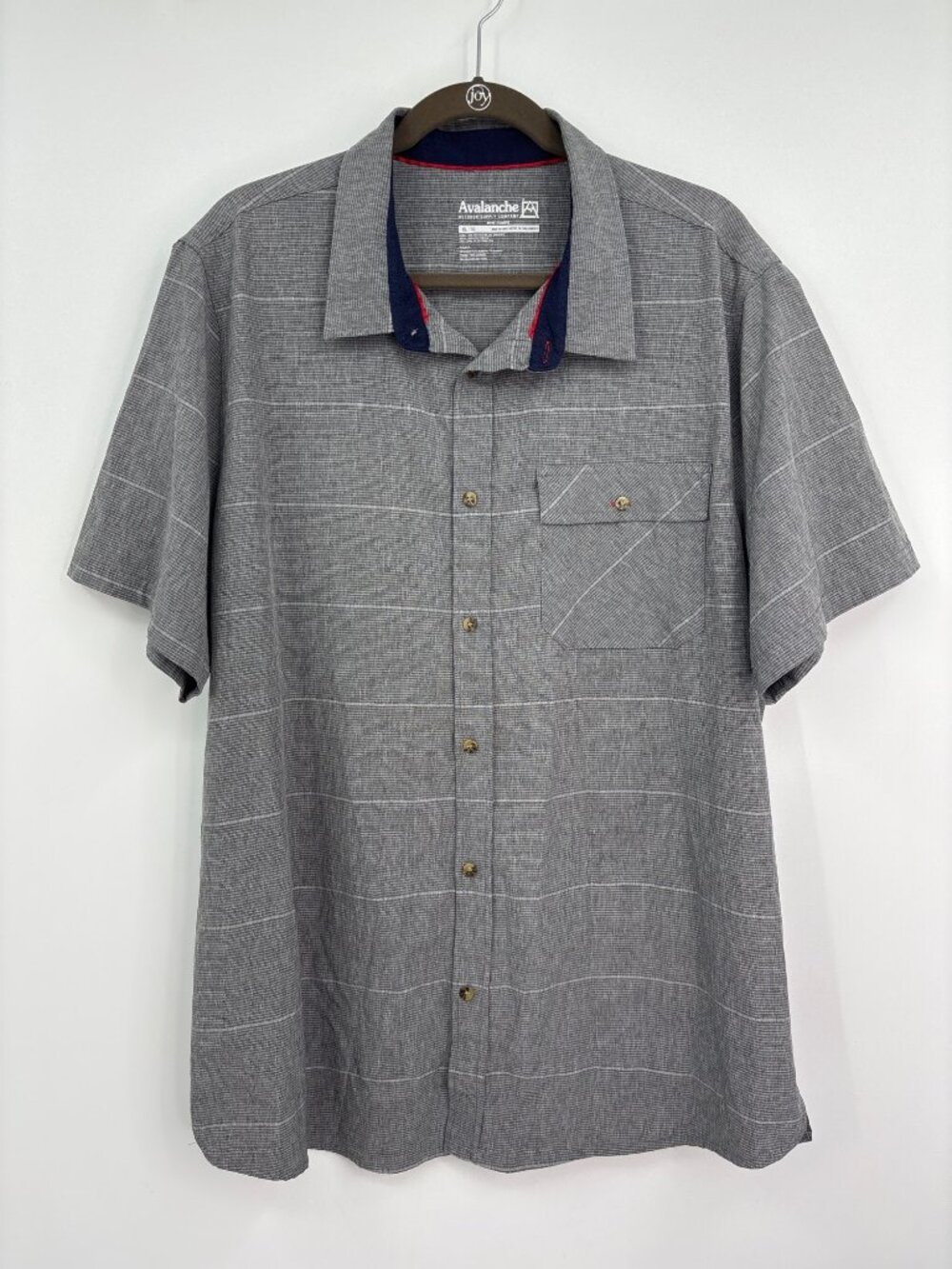 Avalanche Mens Outdoor Active Short Sleeve Button Shirt Gray Size XL